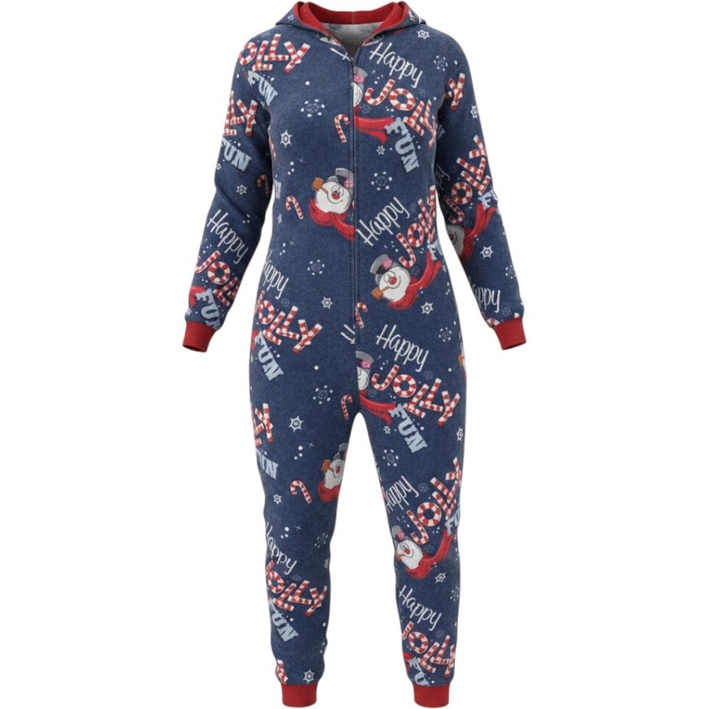 Frosty the Snowman Mens Large Blue Christmas Pajama One Piece Union Suit